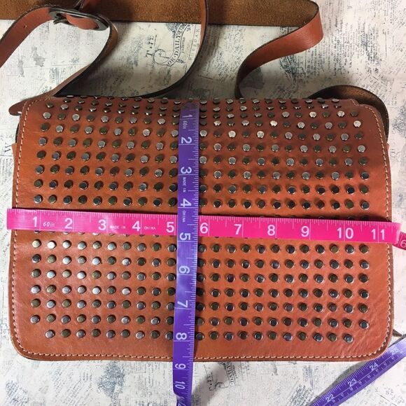 PATRICIA NASH ITALIAN LEATHER STUDDED SADDLE BAG - Picture 13 of 15